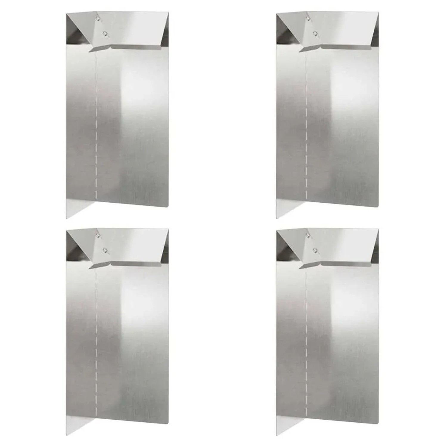 vidaXL Schneckenzaun 4 Stk Silber 10 x 10 x 25 cm Edelstahl 874874