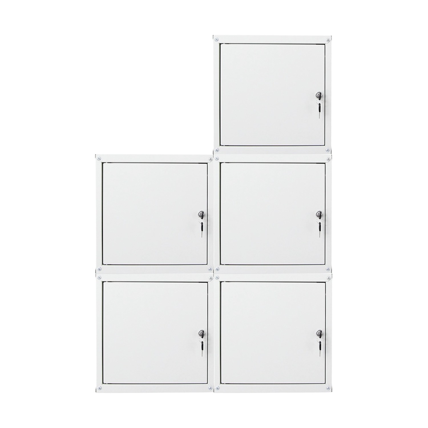 PROREGAL Mega Deal 5x Schließfachwürfel Cubic XL HxBxT 45 x 45 x 45 cm Grau