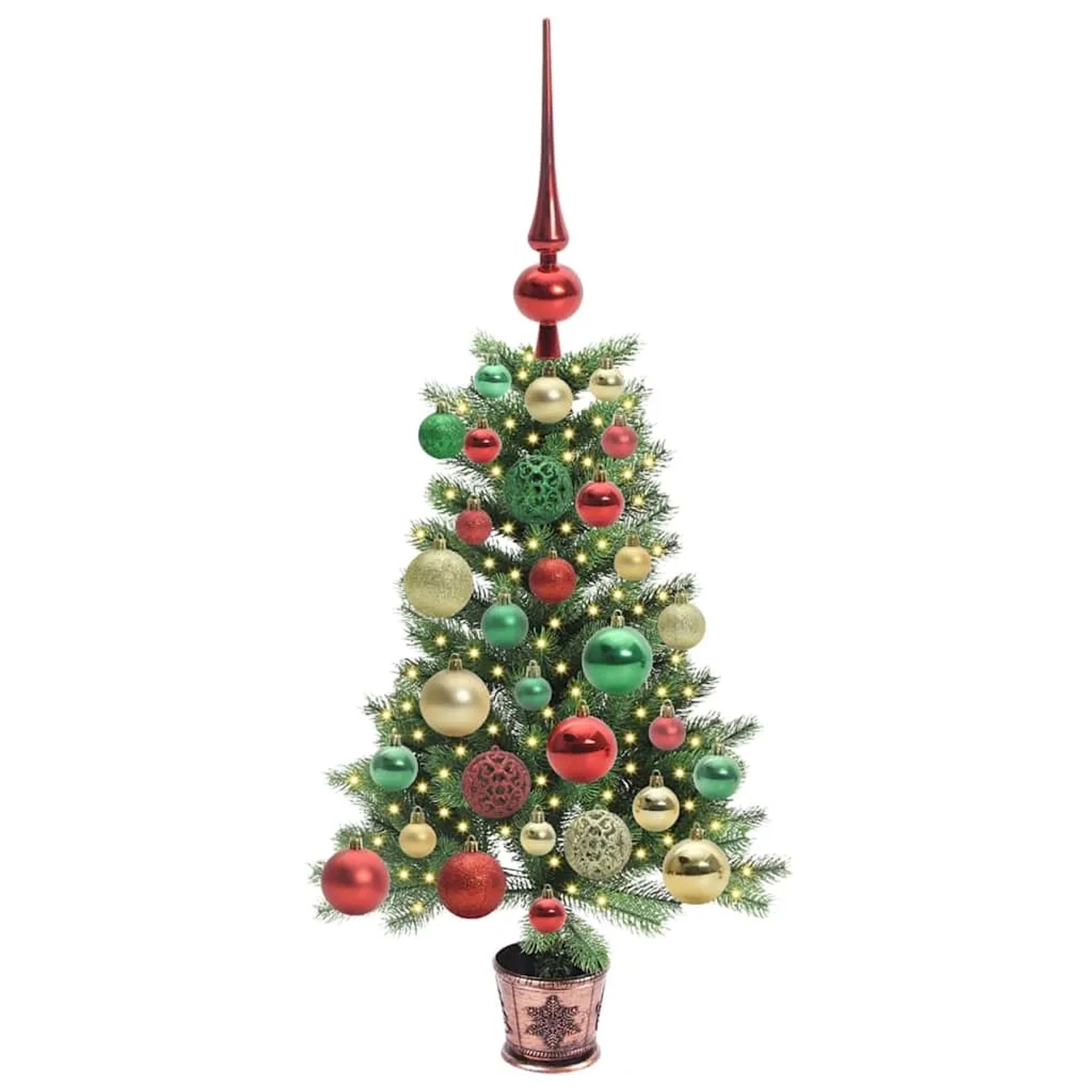 vidaXL Weihnachtsbaum mit 150 LEDs mit Ständer Grün 65 cm PE 3396299