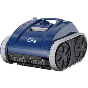Blau-schwarzer CF Poolroboter CF200CL mit Akku für automatische Poolreinigung.