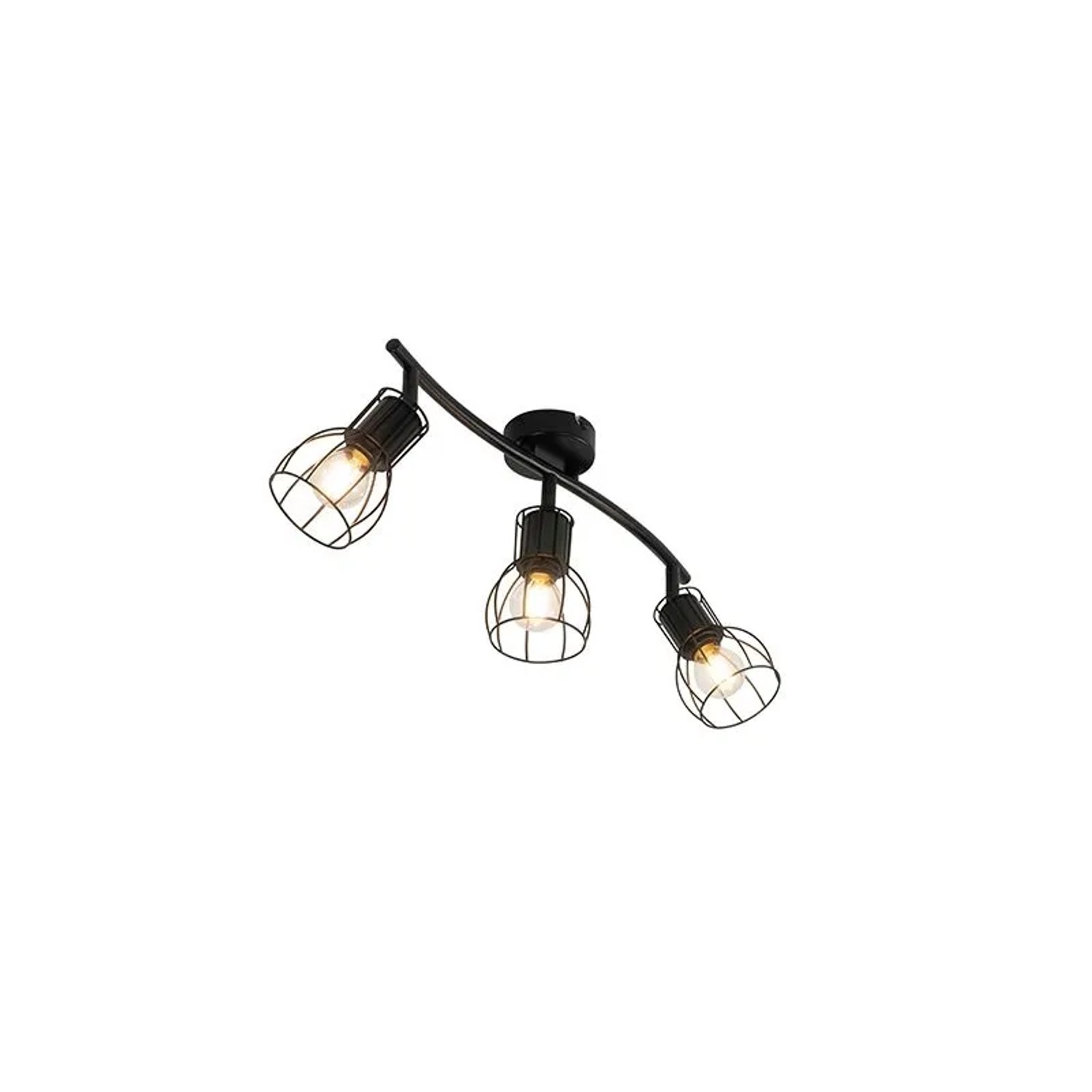 QAZQA Moderne Deckenleuchte Schwarz 63 cm 3 Licht Verstellbar Botu