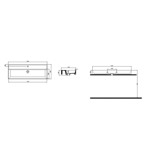 Kreabad Waschbecken 120x45cm Keramik Handwaschbecken