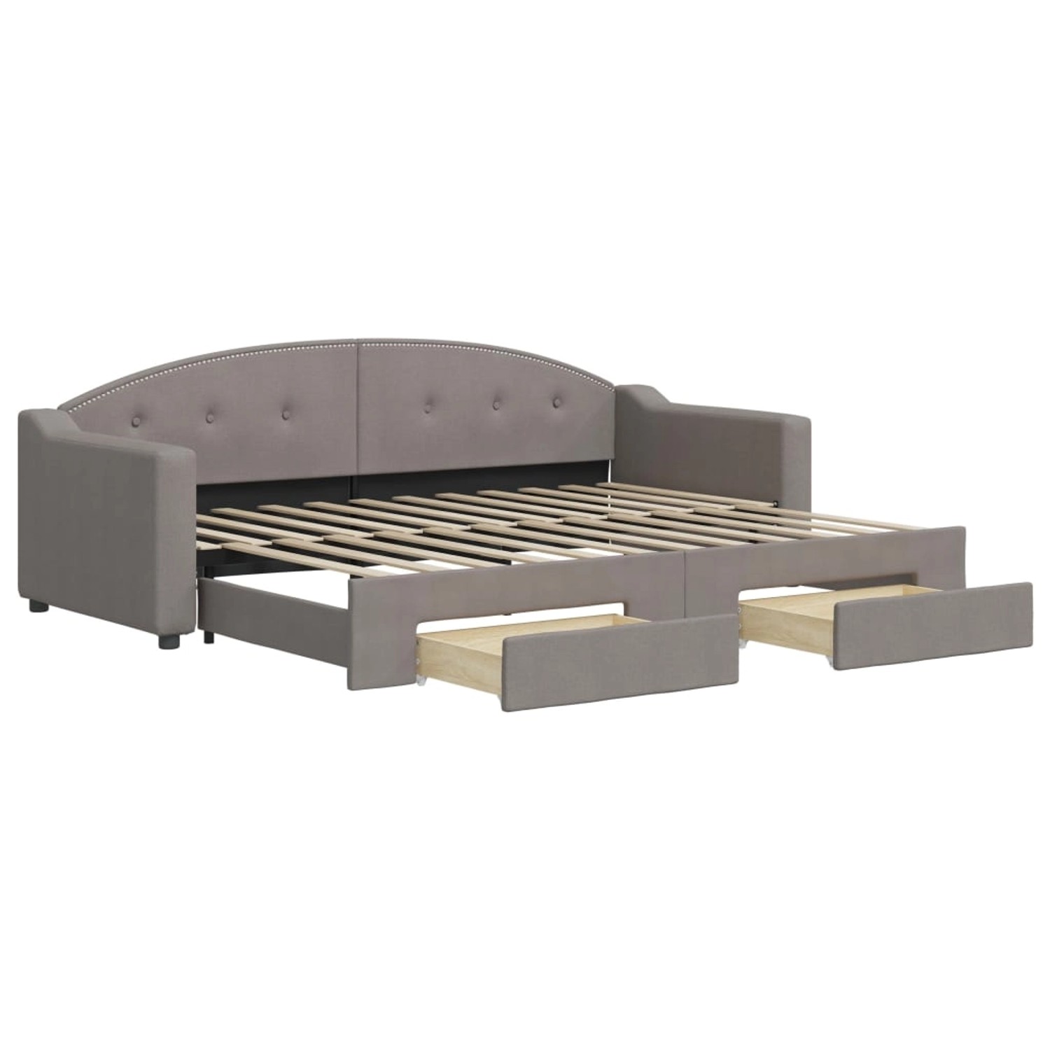 vidaXL Tagesbett Ausziehbar mit Schubladen Taupe 80x200 cm Stoff1884206 günstig online kaufen