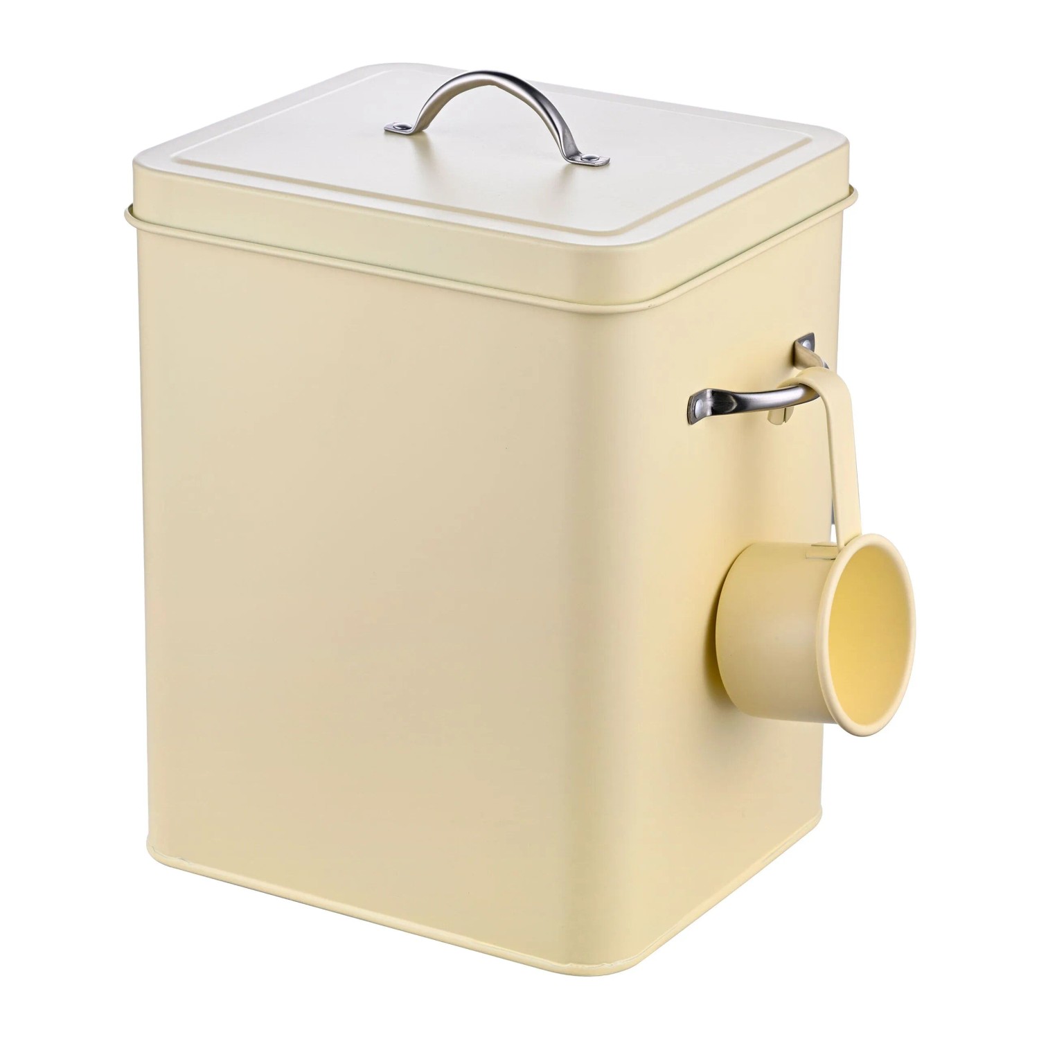 Relaxdays Waschmittelbox Metall Beige Abnehmbarer Deckel 25,5 cm x 18 cm x 15,5 cm