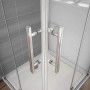 AICA Falttür Dusche 85x70cm mit NANO-Glas, Eckeinstieg mit Chromgriffen.