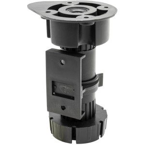 Wagner Sockelverstellfuß, justierbar, 96-166 mm, schwarz, 4er-Set für Möbel.