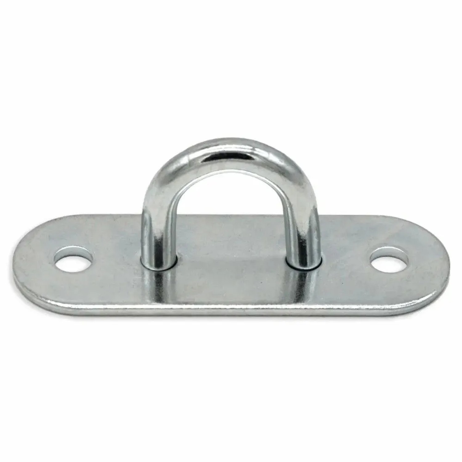 AMANKA Schwerlast-Befestigung aus verzinktem Eisen für Schaukel, Hängesessel. Ovale Platte mit U-Haken, 2 Bohrlöchern.