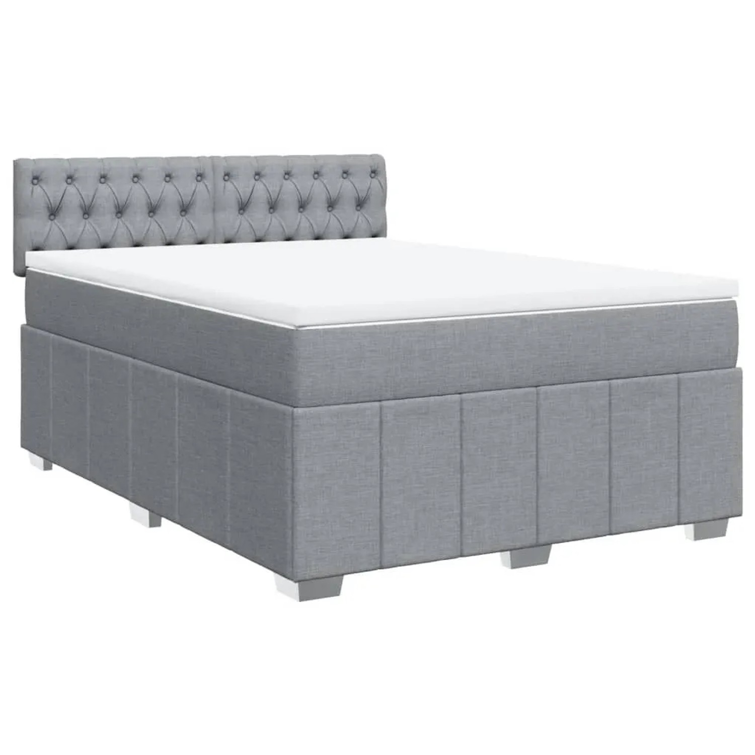 vidaXL Boxspringbett mit Matratze Hellgrau 140x200 cm Stoff 3287098 günstig online kaufen