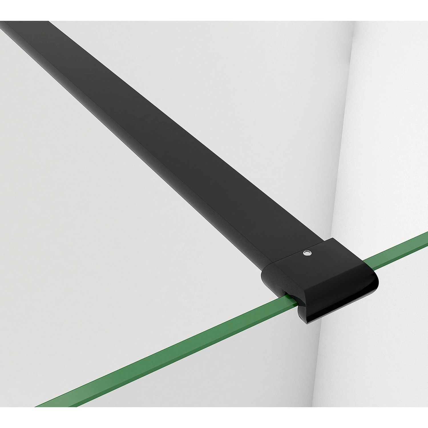 Duschparadies Stabilisierungsstange 140cm Stabilisator Für 6-8mm Glas Walk-in Dusche Glas Seitenwand Schwarz_2