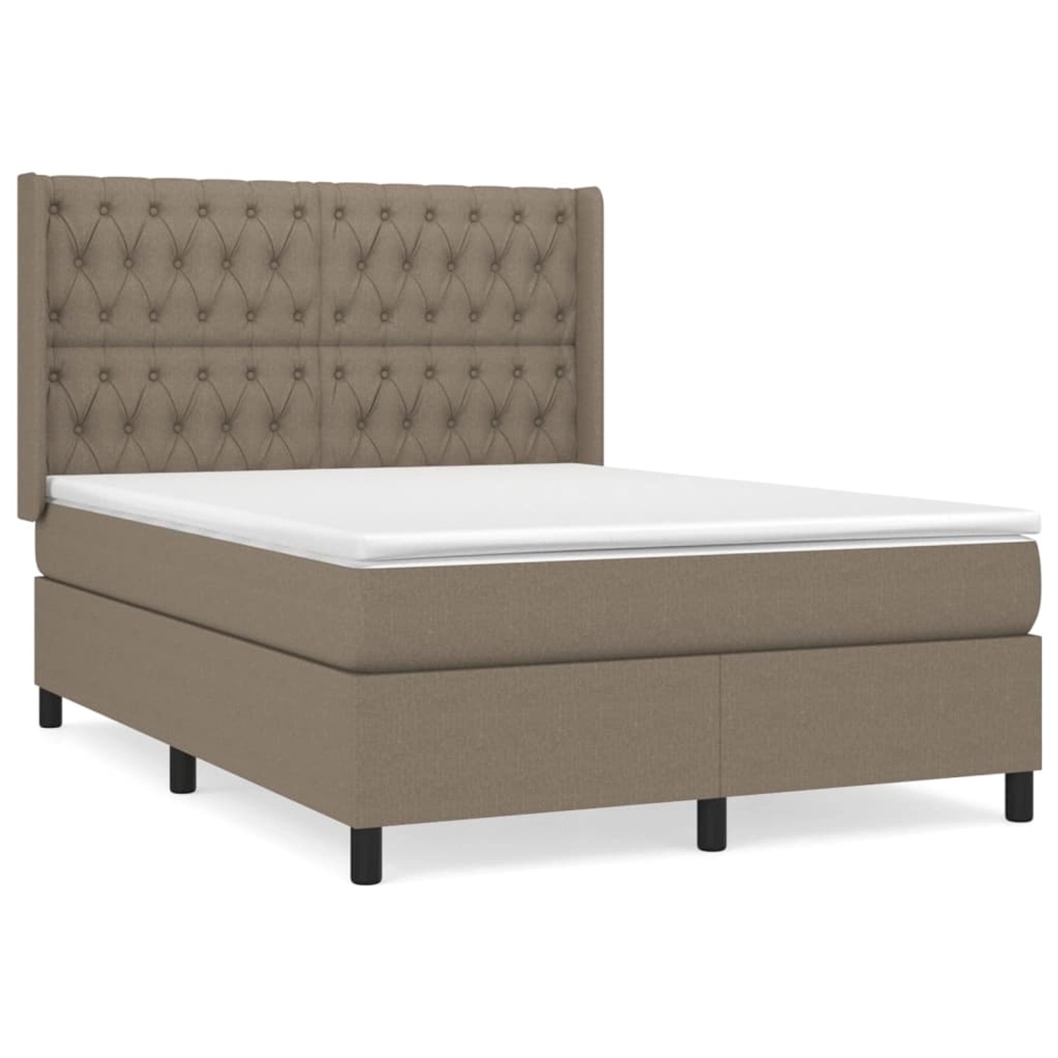 vidaXL Boxspringbett mit Matratze Taupe 140x190 cm Stoff1468367 günstig online kaufen