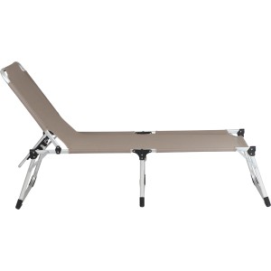 Graue Siena Garden Dreibeinliege Alu-XXL, verstellbare Sonnenliege mit Aluminiumgestell.