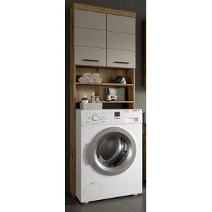 Inn.Furn Waschmaschinenschrank in Sand und Eiche 63 x 191 cm Shawn