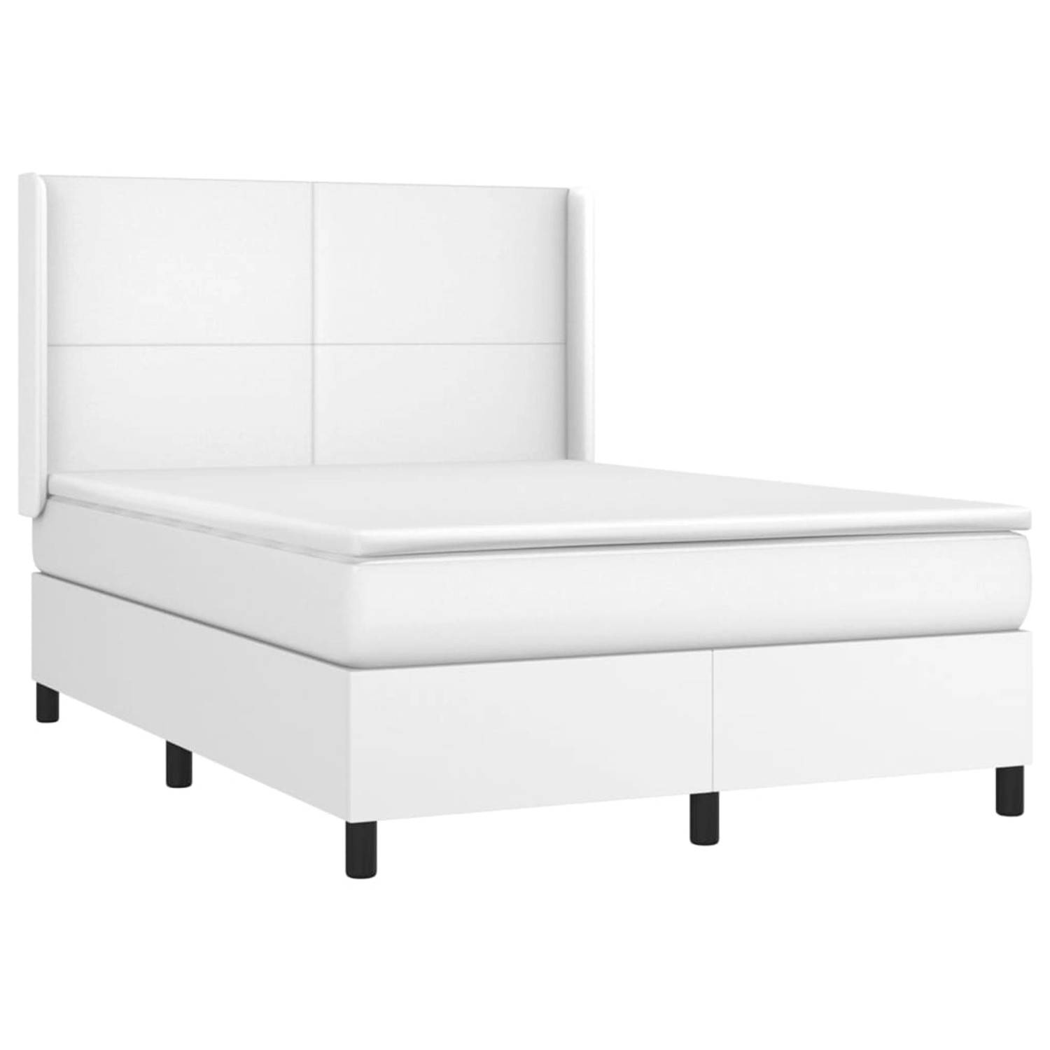 vidaXL Boxspringbett mit Matratze & LED Weiß 140x200 cm Kunstleder 3139266 günstig online kaufen