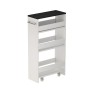 Vicco Rollregal Rivo, weiß/anthrazit, 20x85 cm, mit 3 offenen Fächern und Rollen. Küchenschrank für mehr Stauraum.