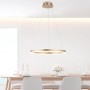 Moderne LED-Pendelleuchte Titus, 40 cm, Messing matt, dimmbar für Wohn- und Essbereich.