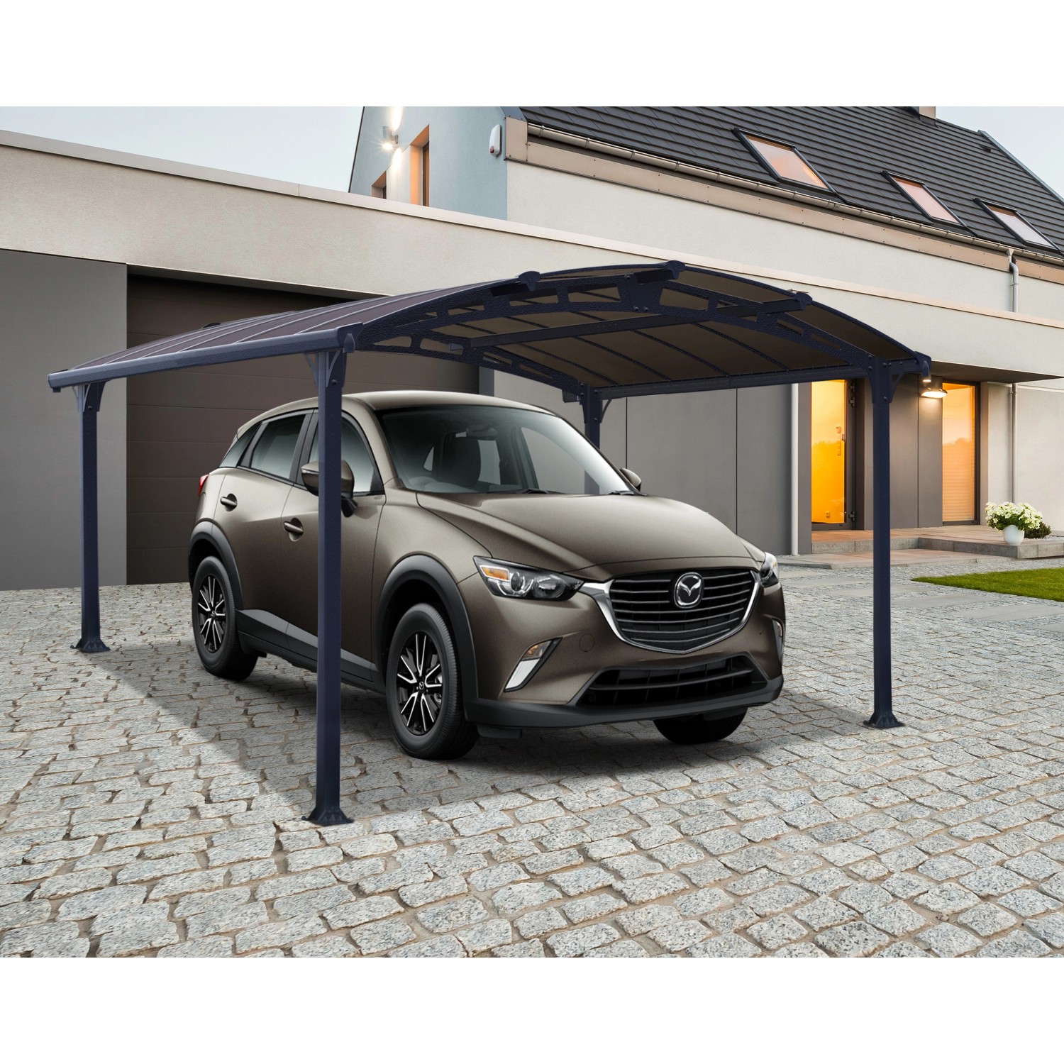 Palram - Canopia Carport Arcadia 4300 Anthrazit 360 cm x 440 cm günstig online kaufen