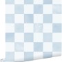 ESTAhome Vliestapete mit blau-weißem Karomuster, 53 cm breit. Dekorative Wandtapete für stilvolle Räume.