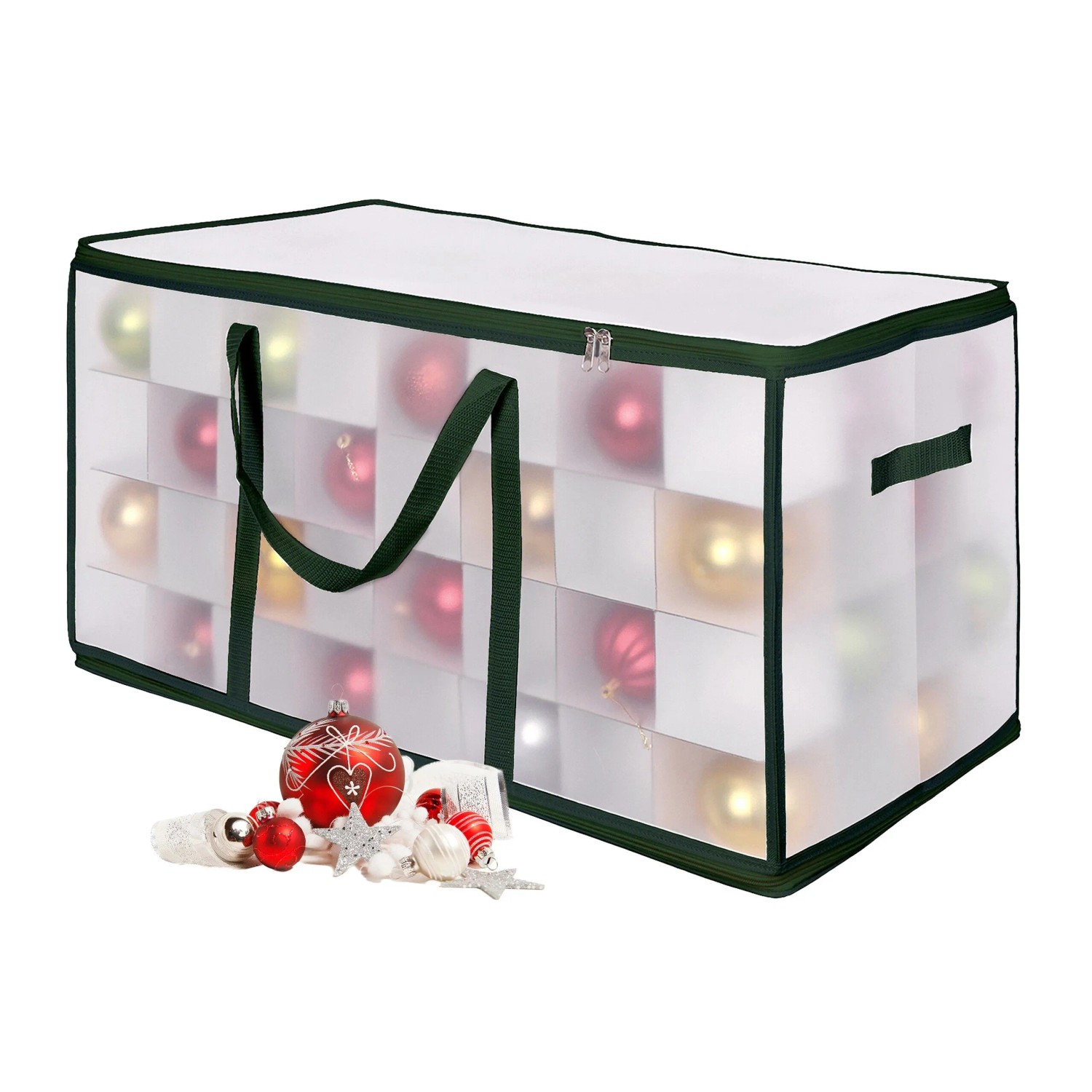 Relaxdays Weihnachtskugel Aufbewahrungsbox Kunststoff Grün Verstellbar 37 cm x 73 cm x 36 cm 2 kg