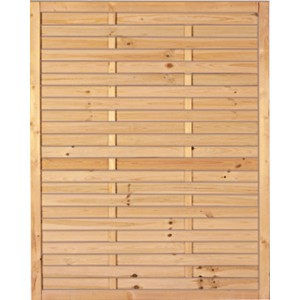 T & J Lamellenzaun, grün, 120x150cm. Sichtschutzzaun aus Holz mit horizontalen Lamellen.