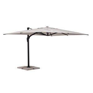 Bizzotto Ampelschirm Aries, 273x400 cm, anthrazit/natur, mit Aluminiumarm und Windkamin.