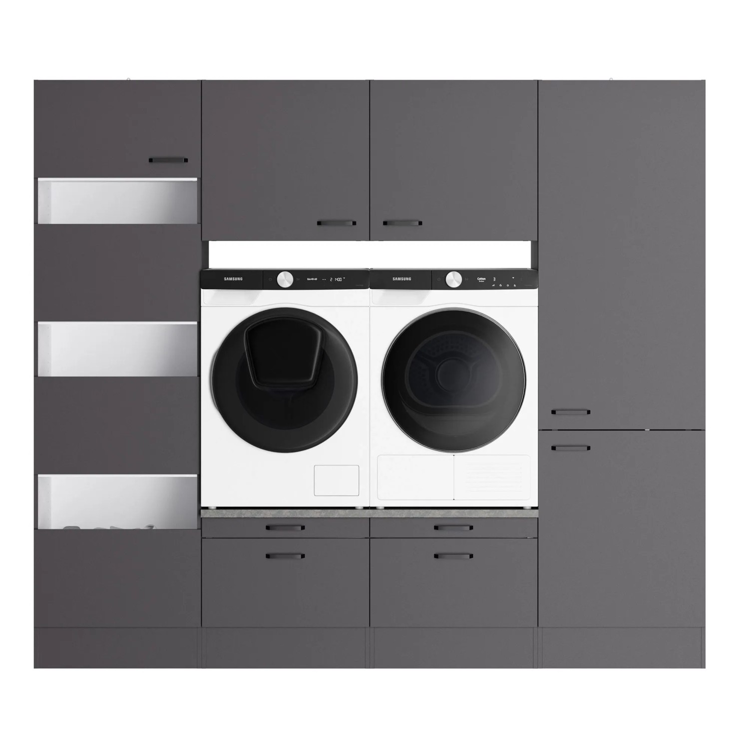 OPTIFIT Waschsäulen-Set Kiel420 240 x 210 x 57,1 cm Anthrazit Matt