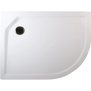 Schulte Duschwanne Viertelkreis asymmetrisch links, 120x90 cm, Alpinweiß.