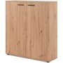 Furn.Design Schuhschrank Eiche Artisan 100 x 110 cm 2-türig 12 Fächer Logu