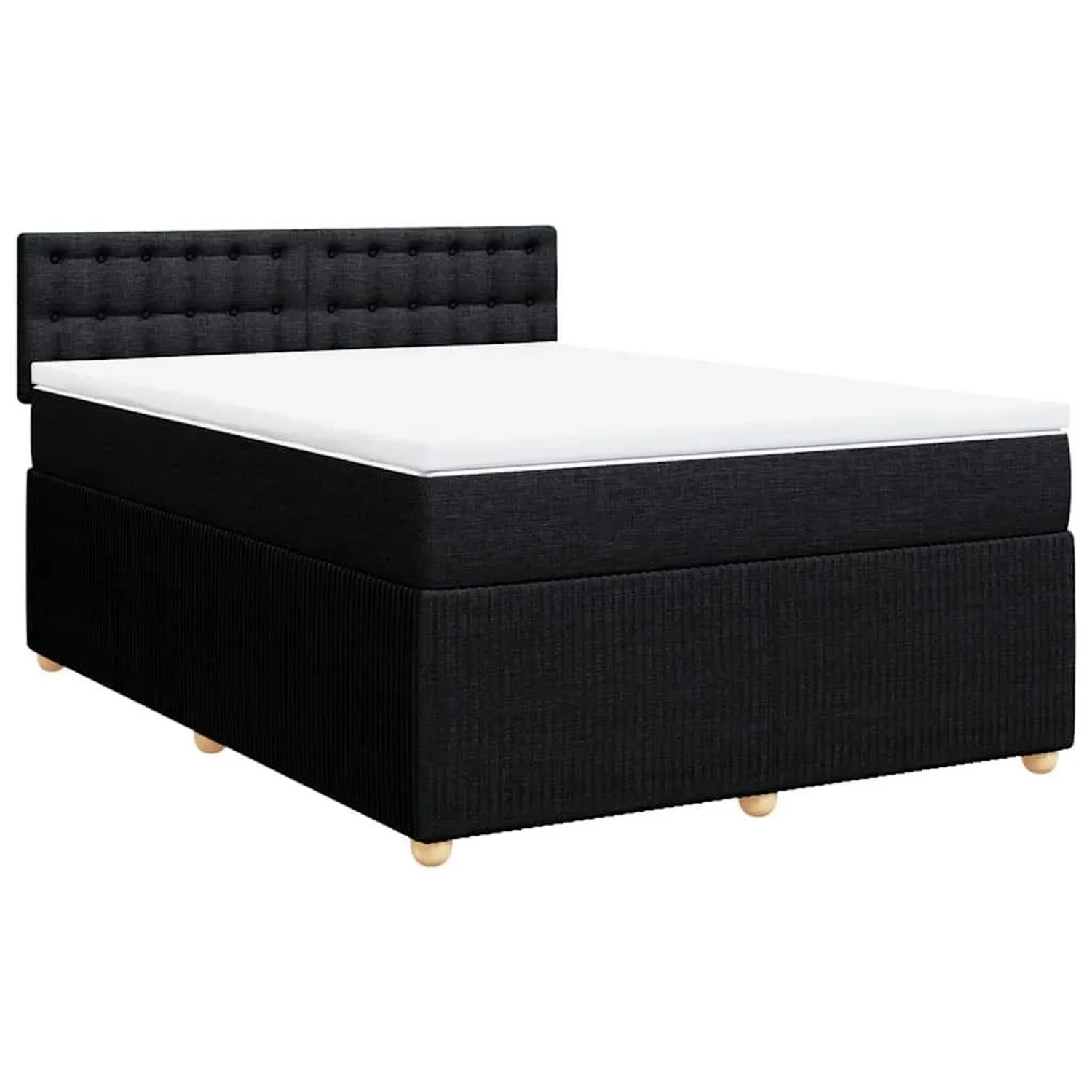 vidaXL Boxspringbett mit Matratze Schwarz 140x190 cm Stoff 3289767 günstig online kaufen