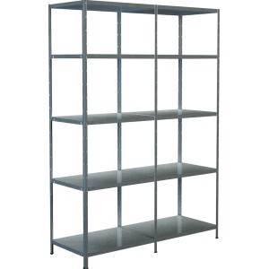 Schulte Steckregal Set, verzinkt, 200x140x50cm. Metallregal mit 5 Böden für Keller, Garage oder Werkstatt.