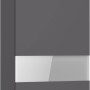 Optifit Hängeschrank Ingvar420, 50 cm, Anthrazit matt, mit Glassegment für die Küche.