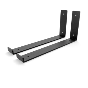 2er Set HEVVA Regalhalterung RIEDBERG, 30 cm tief, schwarz, für Wandregale.
