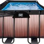 EXIT Wood Pool, braun, 400x200x122 cm mit Sandfilterpumpe, Abdeckung und Wärmepumpe.