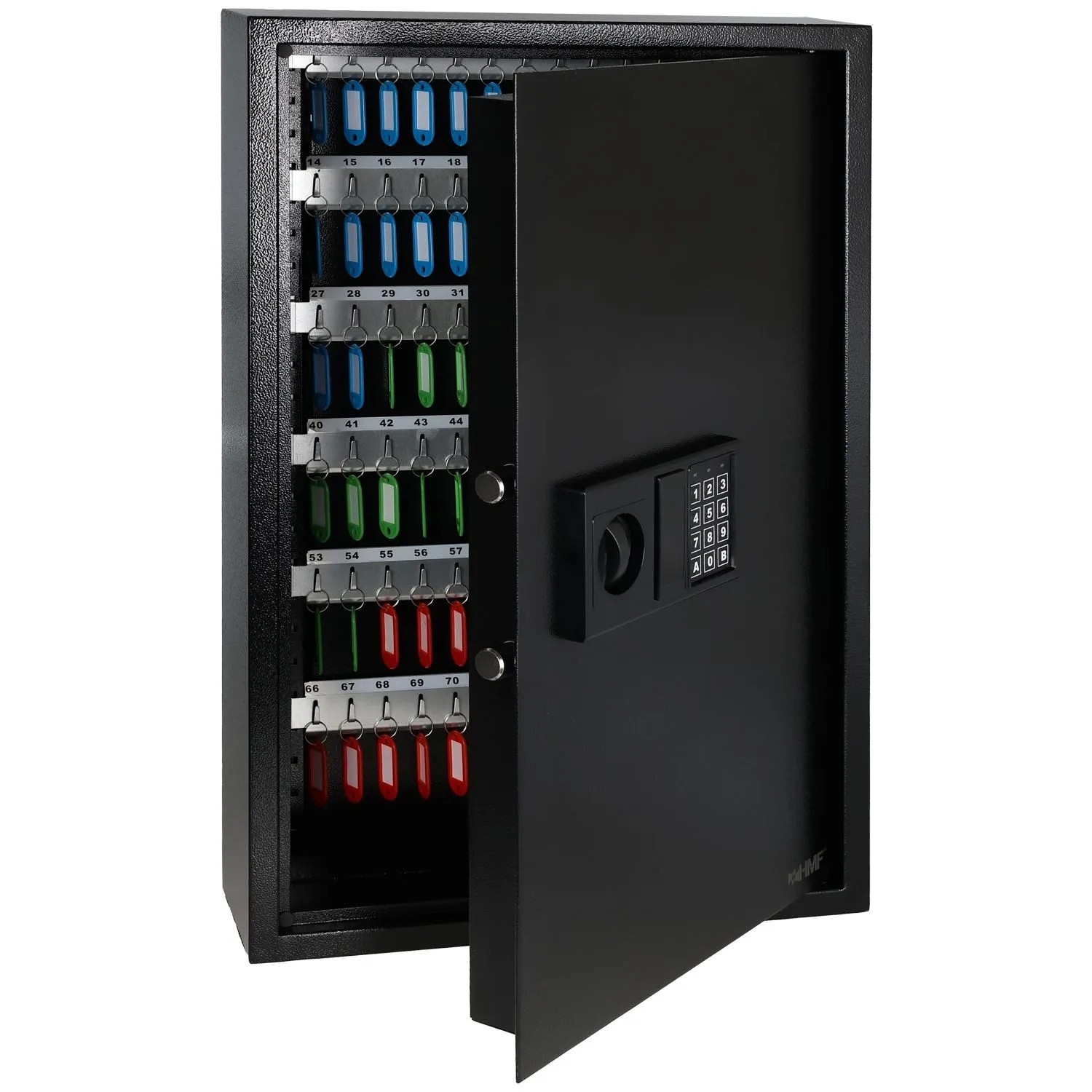 HMF 2133-02 Schlüsseltresor Zahlencode Schlüsselsafe Elektronikschloss 133 Haken 66x43x13 cm Schwarz