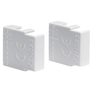 Hager Endkappen für 2/3-polige Phasenschiene, 2er-Set, weiß.