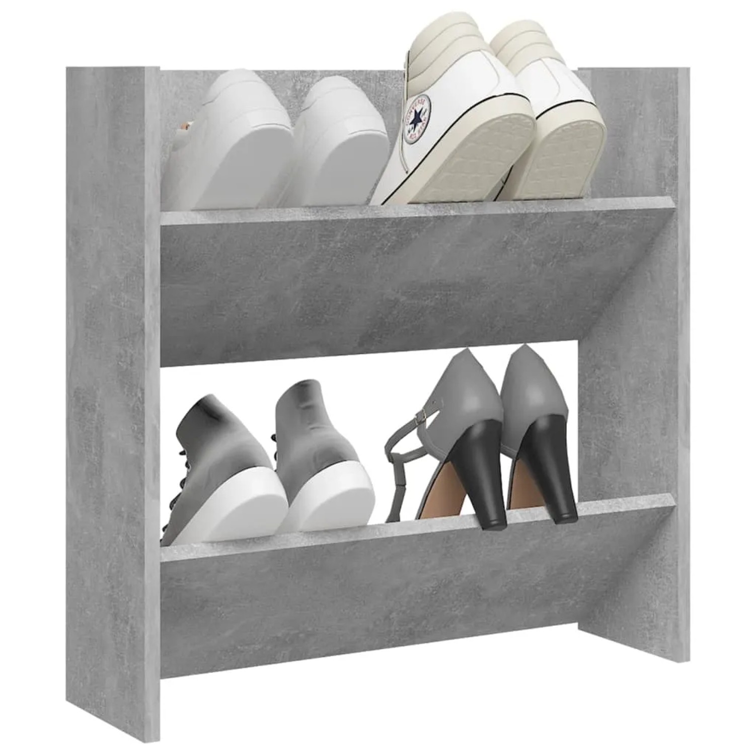vidaXL Wand-Schuhschrank Betongrau 60x18x60 cm Holzwerkstoff 806726_3