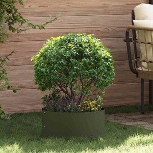 vidaXL Pflanzenring Olive Grün 40 x 40 x 20 cm Kaltgewalzter Stahl 873612