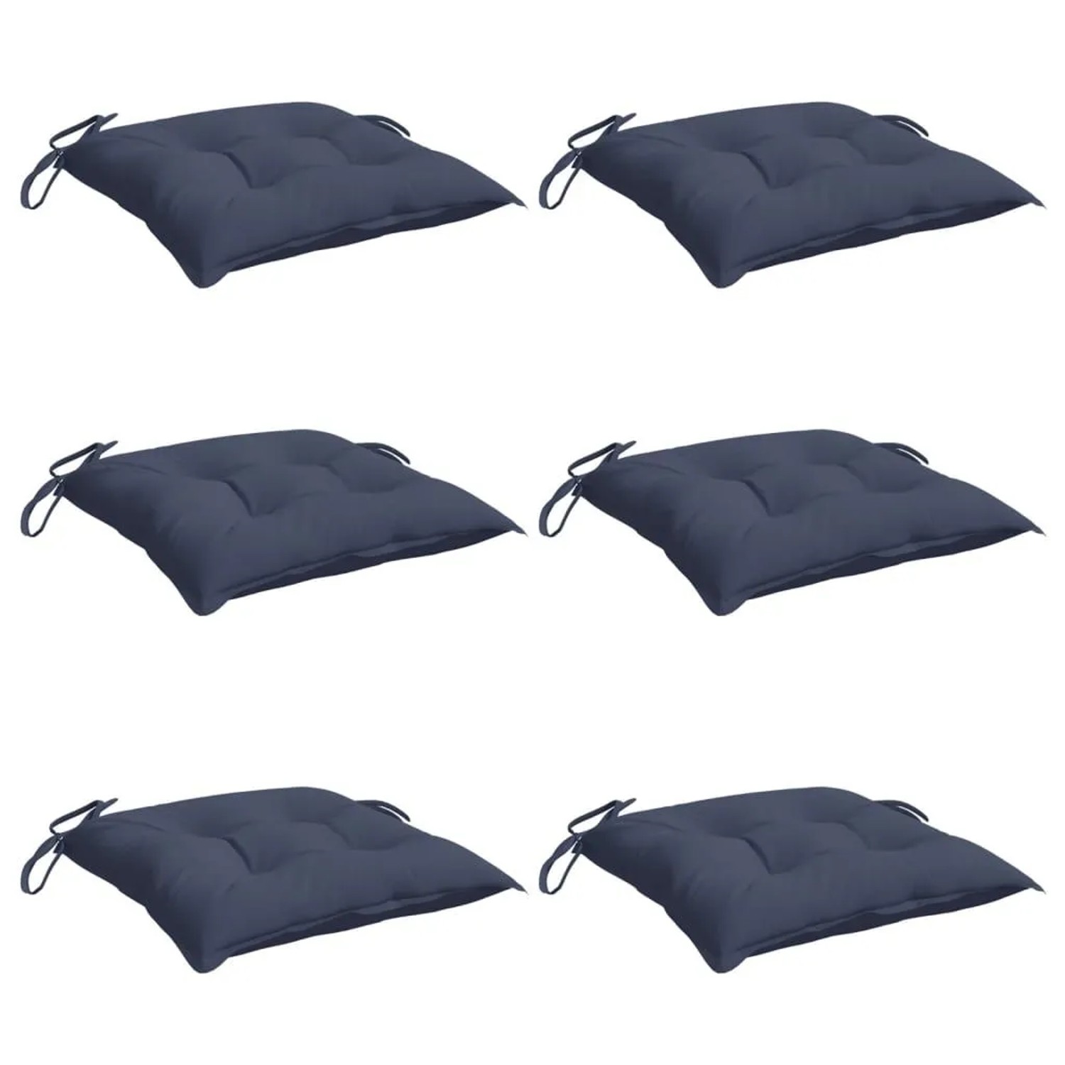 vidaXL Stuhlkissen 6 Stk Marineblau 40x40x7 cm Oxford-Gewebe 378857