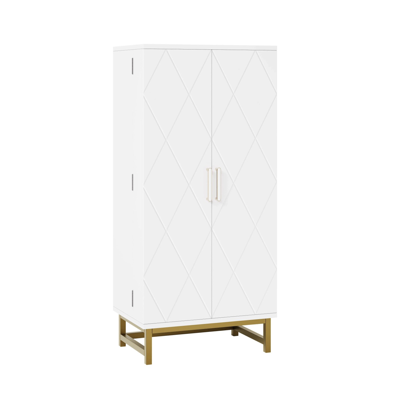 Merax Küchenschrank Sideboard Einlegeböden Weiß Gold