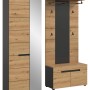 Inn.Furn Garderoben-Set 3-teilig in Eiche und Grau 160 cm Cooper