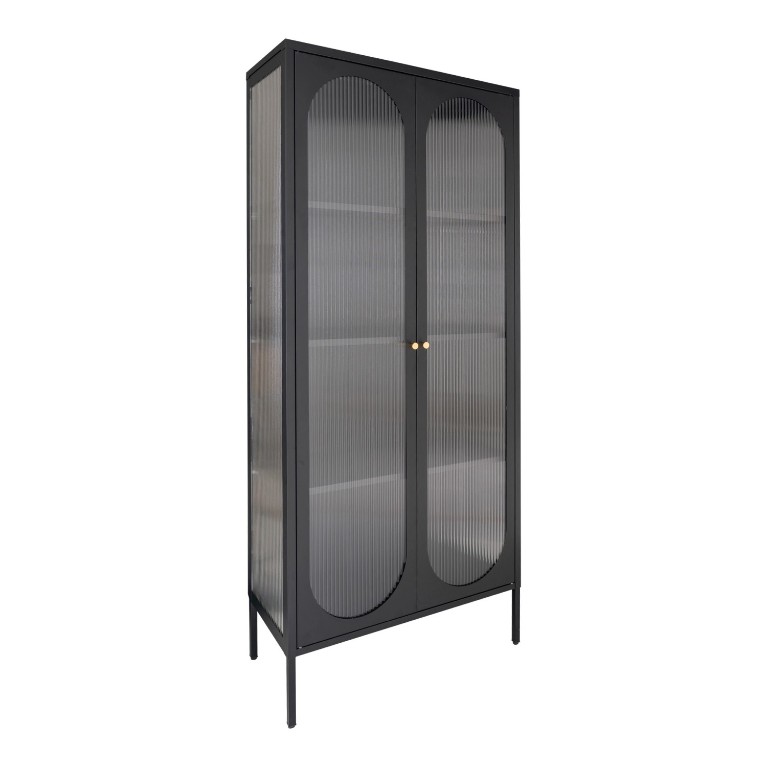 ebuy24 Adelaide Vitrinenschrank 2 Glastüren Schwarz günstig online kaufen