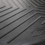 Schwarze Gummi Kofferraumwanne für Opel Corsa C (2000-2006) mit Anti-Rutsch-Oberfläche.