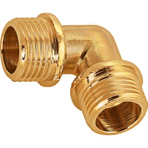 LUX Gewinde-Winkel aus Messing, 21 mm (R 1/2), zur Verbindung von Rohren im 90-Grad-Winkel.