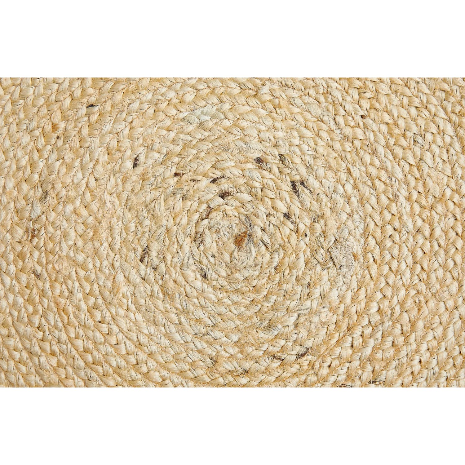 Detailansicht: Runder, creme-farbener Luxor Living Teppich Ivo aus Jute, geflochten.