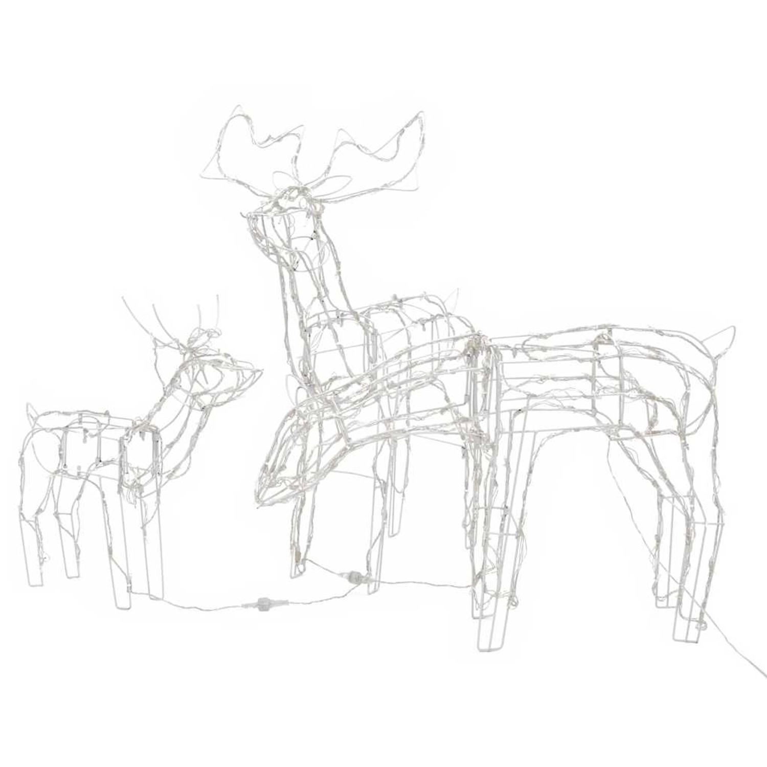 vidaXL 3-Tlg LED-Rentieren-Set Weihnachtsdekoration 229 LEDs 51011