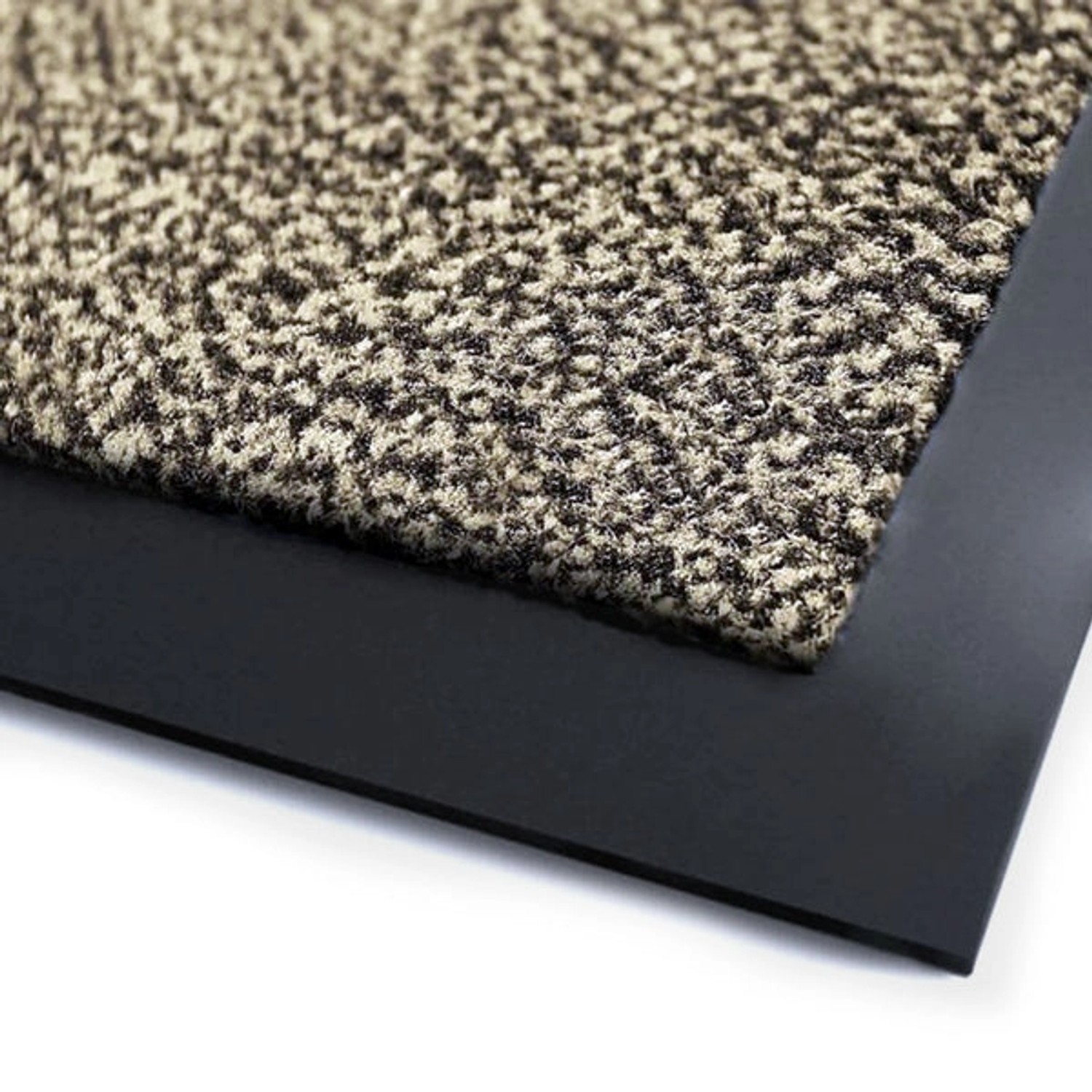 Karat Schmutzfangmatte SKY, ocker-schwarz, 60x180cm. Fußmatte mit robustem, meliertem Flor und rutschfester Vinyl-Unterseite.