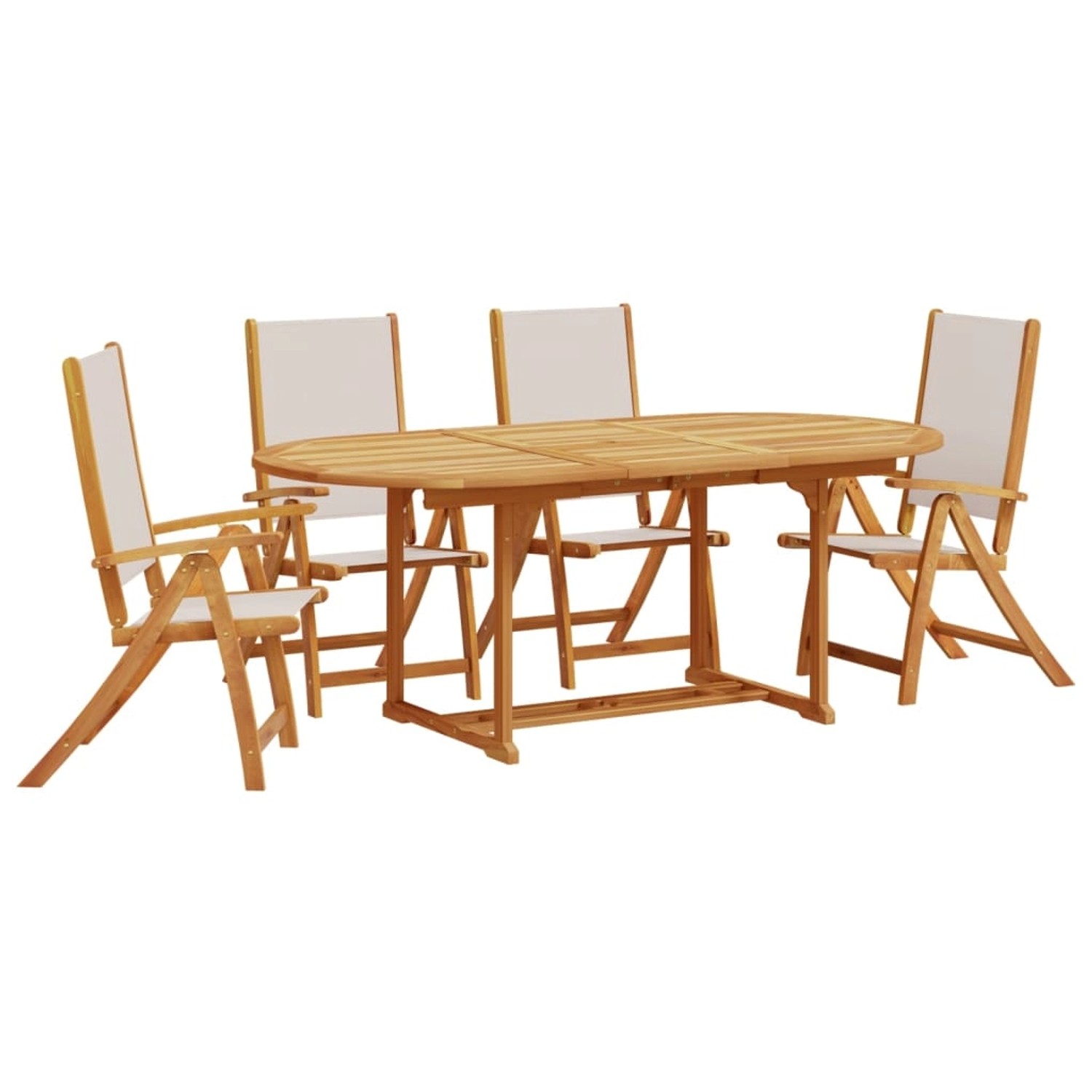 vidaXL 5-Tlg Garten-Essgruppe Massivholz Akazie und Textilene 3279286 günstig online kaufen