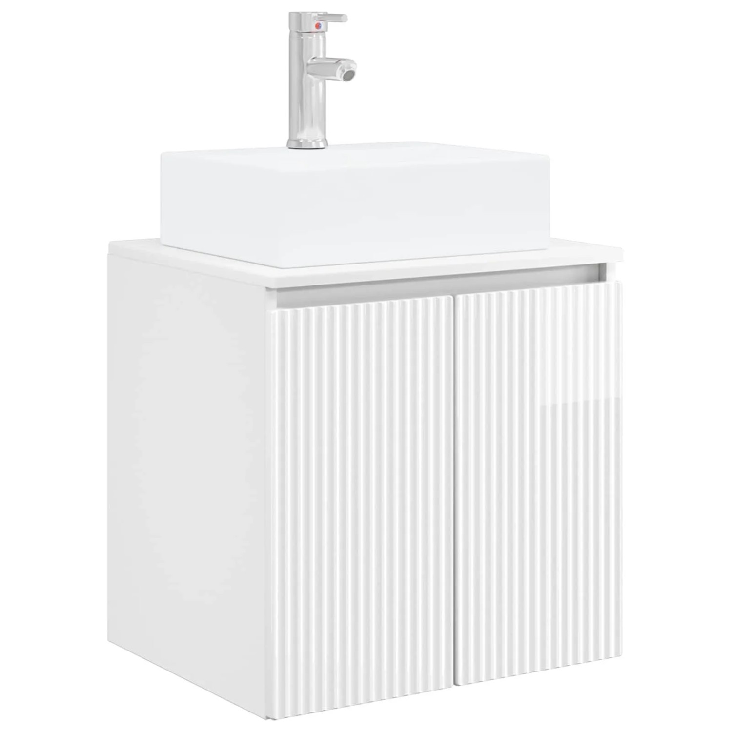 vidaXL Wandmontierte Waschtisch Hochglanz Weiß 49,5 x 41 x 62,5 cm 890416
