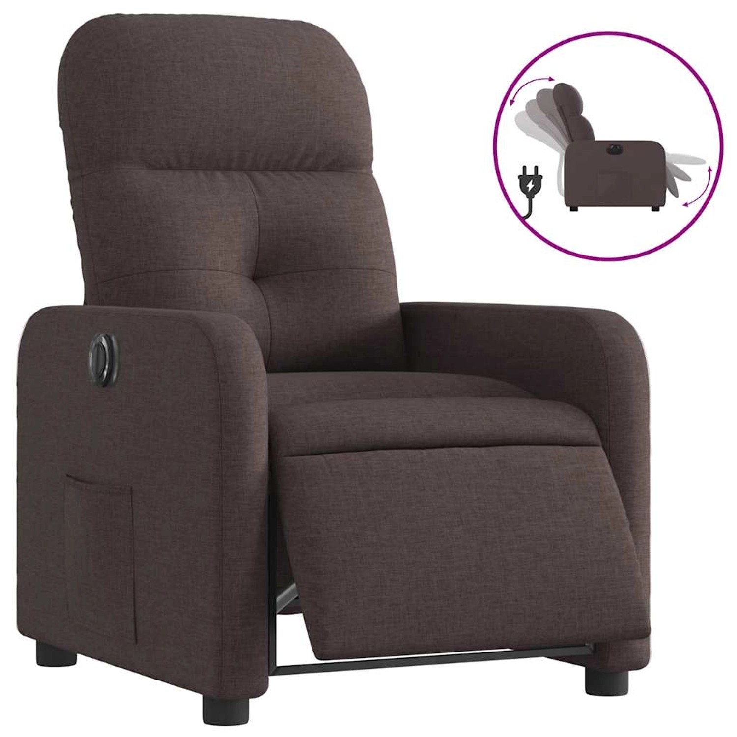 vidaXL Relaxsessel Elektrisch Dunkelbraun Stoff 3206782 günstig online kaufen