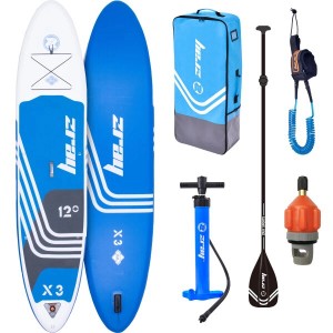 ZRAY Stand Up Paddle Board X3 Komplettset, blau, mit Paddel, Pumpe, Rucksack und Leash.
