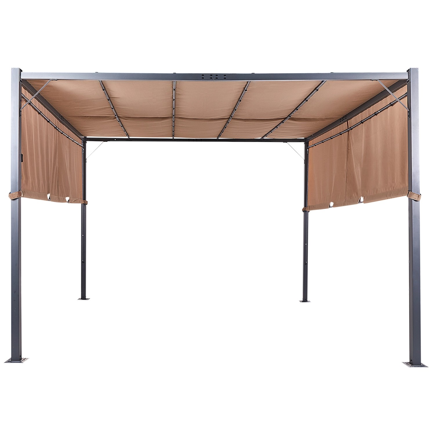 Beliani Garten-Pergola PARGA Braun Schwarz 310x310x215 günstig online kaufen